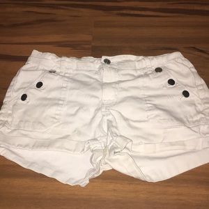 White denim shorts